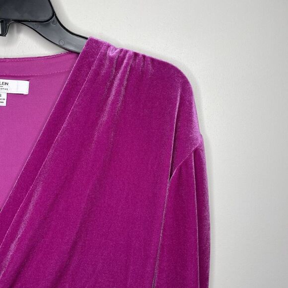 ATLEIN Collective Dress Womens Small S Pink Velvet Ruched Long Sleeve - Picture 3 of 10